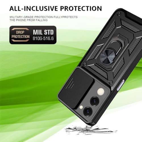 Image of AIBEX Back Cover for Vivo T4 Lite 5G / iQOO Z10 Lite 5G / Vivo Y19 5G / Vivo Y19e | D10 Tough Armor Case | Sliding Camera Shield | 360 Protection | Kickstand Ring Holder | Military-Grade