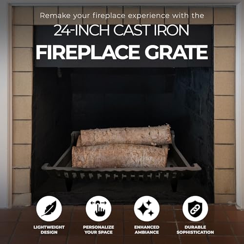 Panacea 15424 Cast Iron Fire Grate, Black, 24-Inch - Image 4