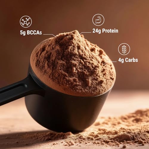 Image of FUELLED Chocolate Mocha Whey Protein Powder, 24g Protein, 5g BCAAs, (2 kg, 60 Servings), Post Workout Recovery Supplement, Gluten Free