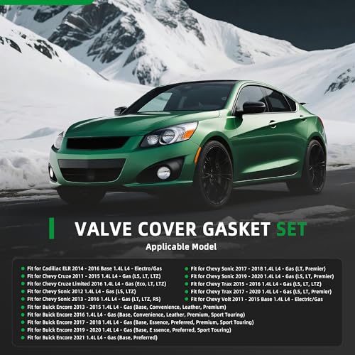 Image of Valve Cover Gasket Set VS50807R for Buick Encore 2013-2021, for Chevy Cruze /Volt 2011-2015, for Chevy Sonic 2012-2020, for Chevy Trax 2015-2020, for Cadillac ELR 2014-2016, 1.4L L4