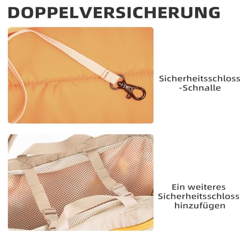 ONECUTE Business-Hundetasche für Kleine Hunde & Katzen – Klappbare Tragetasche mit Weichgepolstertem Hartboden, Belüftungsmesh & Seitentaschen – Elegant für Alltag, Outdoor & Büro (Khaki,40x14x25 cm)