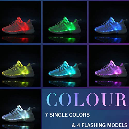 rosyclo Light Up Shoes Fiber Optic LED Luminous Trainers for Men Women USB Charging Breathable Flashing Trainers for Festivals Party Luminous Shoes4