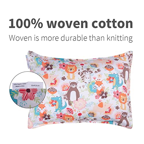 Image of ALVABABY Toddler Pillowcases 2 Pack Cotton Kids Pillow Cover Fit 13 inchx 18 inch or 14 inchx20 inch Envelope for Girl Boy Travel