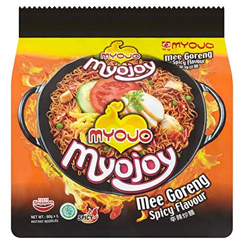 Myojo Instant Noodles 75g/79g/80g (Mee Goreng Spicy 80g x 5, 4 Packs)