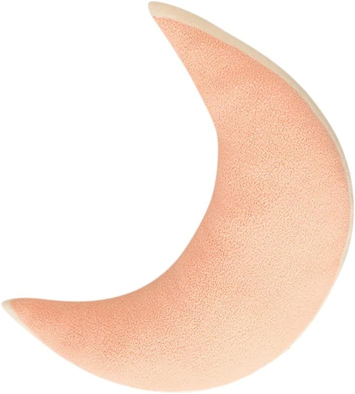Crescent Moon Shape Throw Pillow Cushion,Moon Cloud Shaped Cuddly Pillow,Lovely Soft and Comfortable Moon Pillow for Office Sofa Couch Car Seat Home Decorative Nursing Pillow (pink)