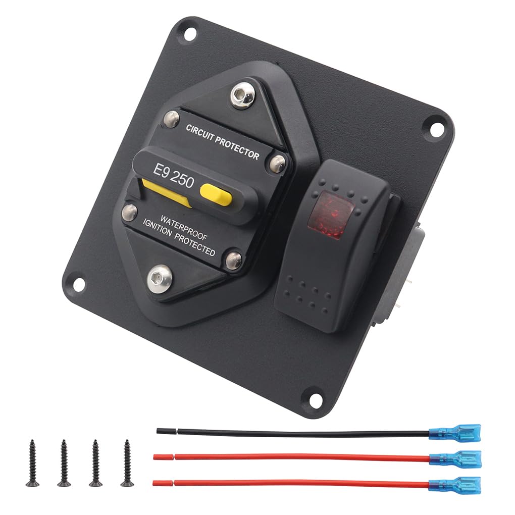 3 Set di Interruttore Automatico con Interruttore a bilanciere per Barca Interruttore da Pannello ON-off Interruttore Automatico con Interruttore a bilanciere per Barca Affidabile Sicuro 250A