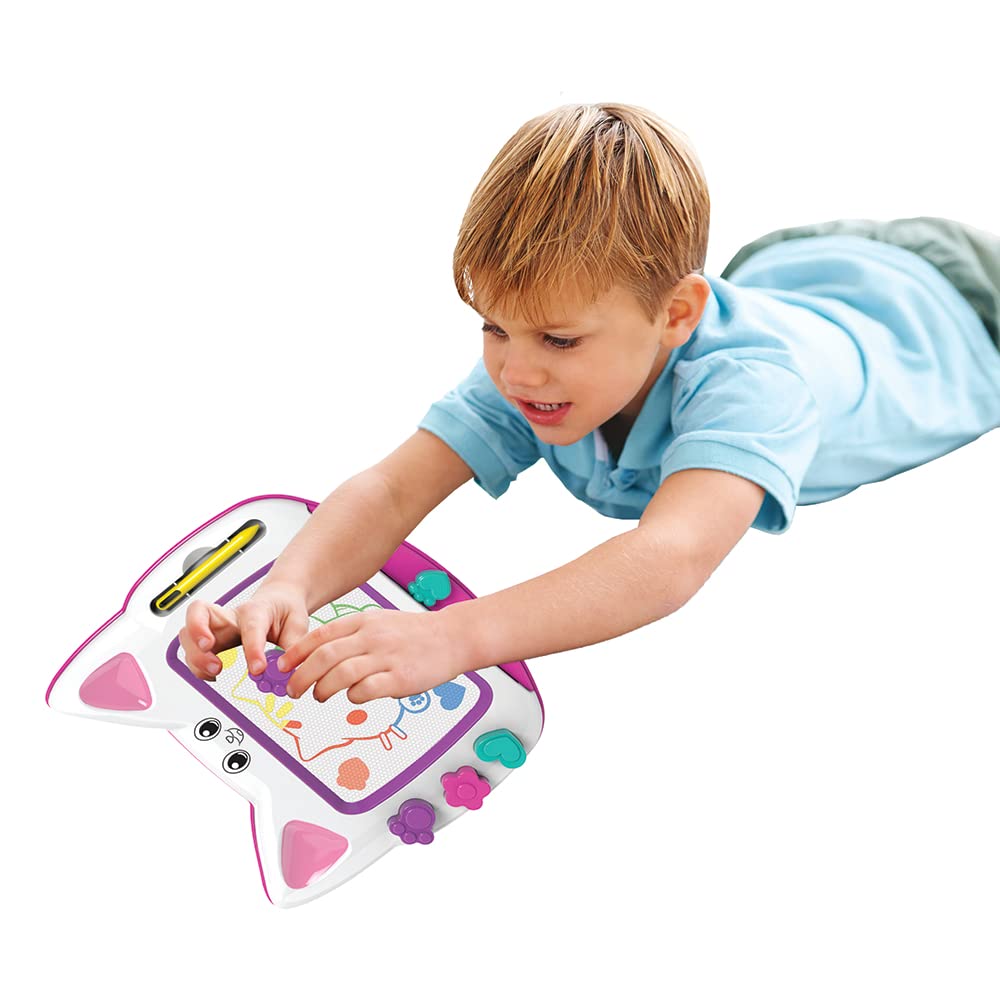Cefa Toys - tablica magnetyczna Gabby Doll House, zawiera 3 różne tampony, długopis i szybka gumka w zestawie z deską rozdzielczą, odpowiednie dla dzieci do 3 lat