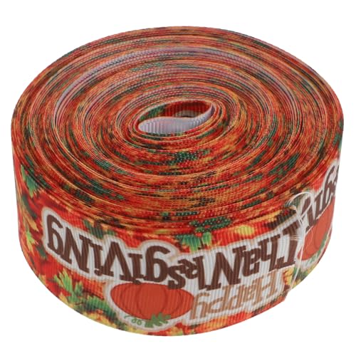 FOMIYES 10-Yard Polyester Pumpkin Letter Ribbon Decor for Thanksgiving DIY