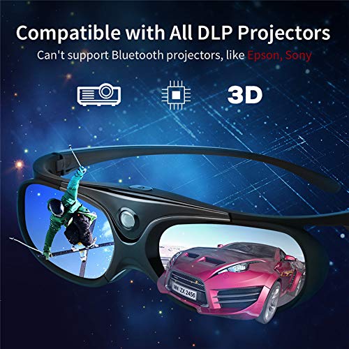 Boblov Dlp Link 3D Glasses Active 4Pcs Family Pack 3D Shutter Eyewear For Adults And Kids For All 3D Dlp Projectors Can't Compatible With Epson, Sony Projectors #TOP1