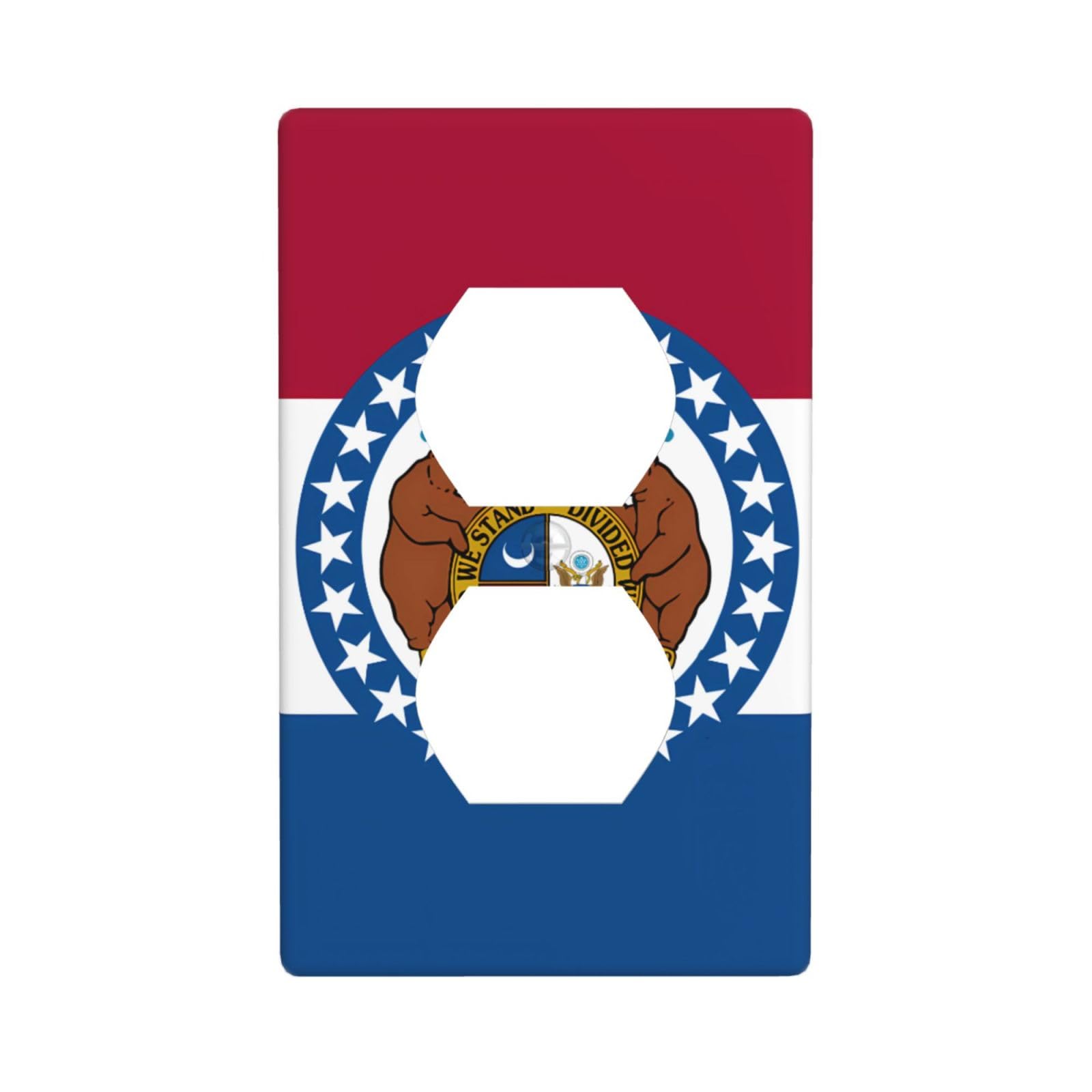 Missouri State Flag Unbreakable Polycarbonate Switch Plate-1 Gang Screwless Wall Plate for Home Office