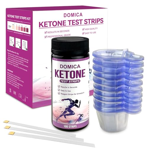 100 Urine Ketone Test Strips with 100 Urine Cups, Fast