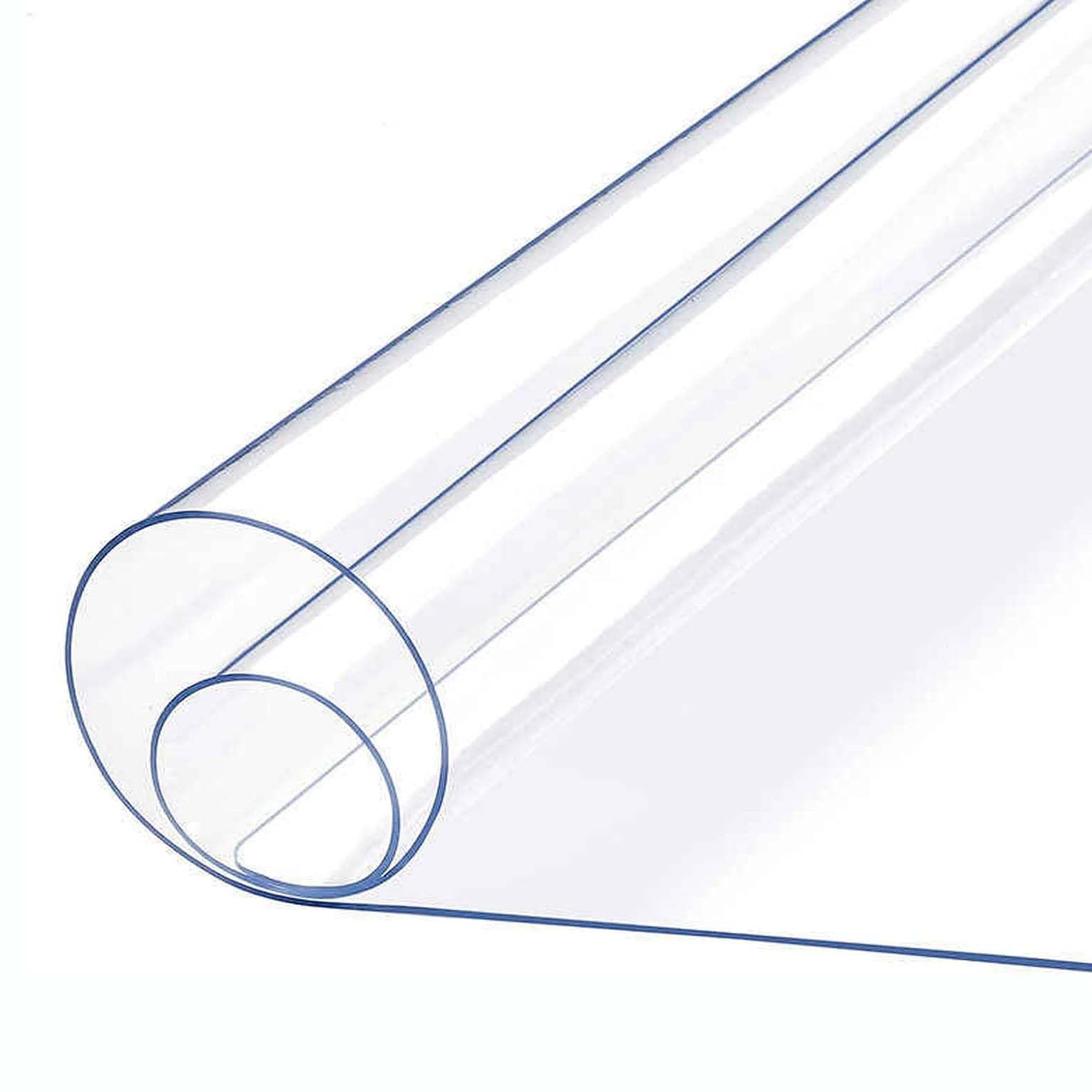 Transparent Table Cover Protector Clear Plastic Tablecloth Protector 90x180cm, Transparent PVC Table Cover, Waterproof Non-Slip Rectangular Protector, For Kitchen Counter, Workbench and Dining Table