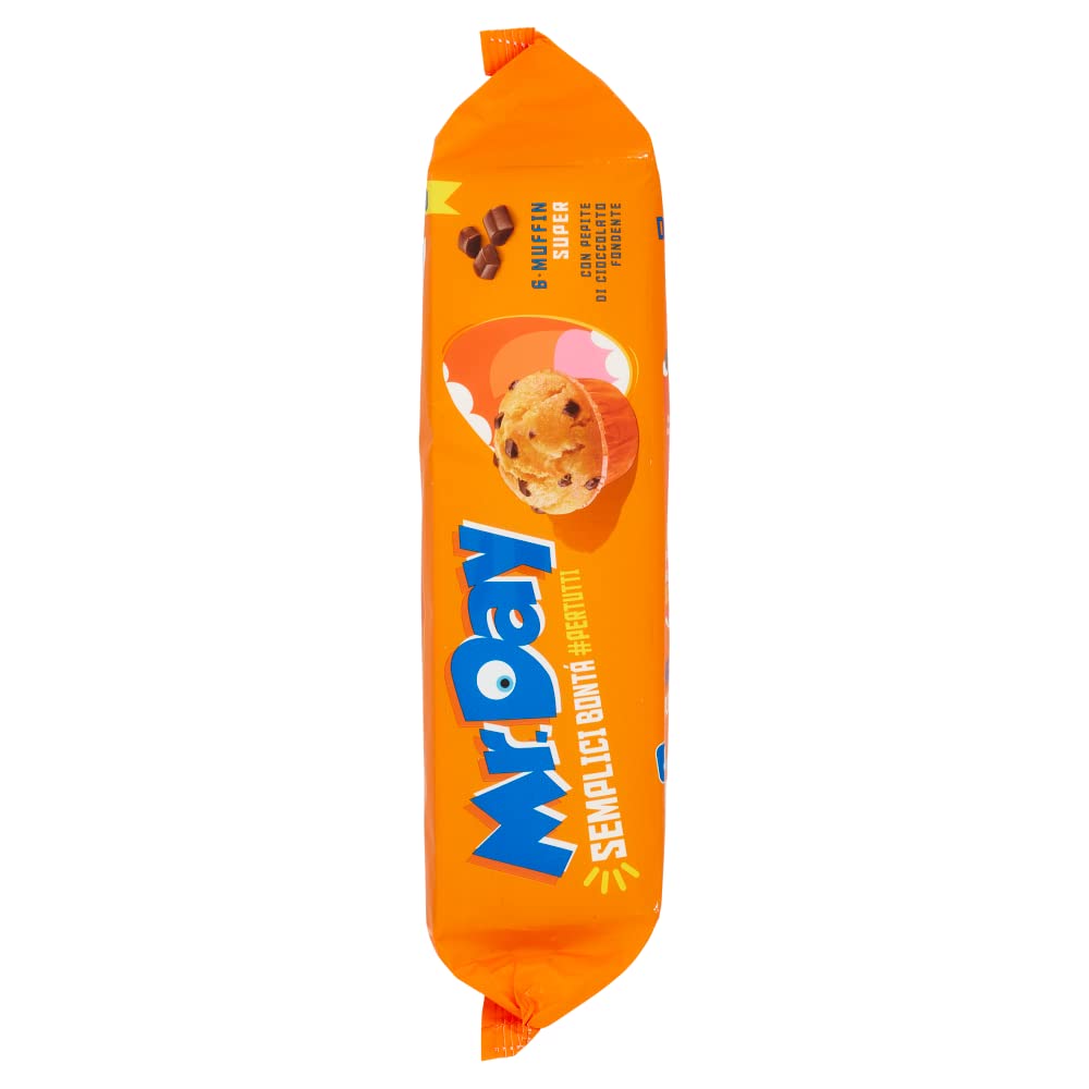 7X Mr. Day Muffin con Pepite di Cioccolato Fondente Senza Lattosio (Lactose Free) 300g [CAIYA® BOX da 7 Confezioni]