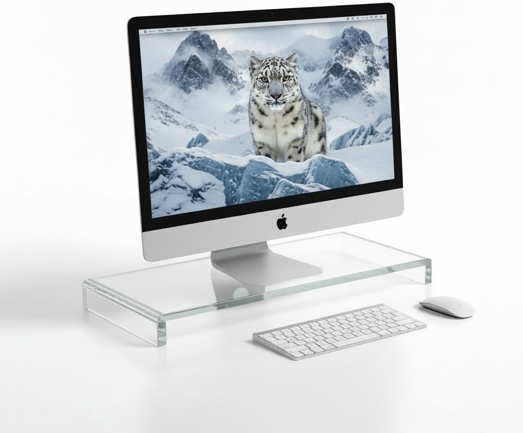 Azar Displays 515369-1PK Acrylic Laptop Stand, Computer Riser for Desk, Monitor Stand, Closet Organizer for Clothes & Shoes, Cabinet Display for Accessories and Décor (15-Inch)