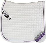  ESKADRON Cotton Schabracke white, 2fach Kordel lavender/silberfarben, Form:Dressur