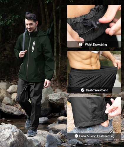 Image of SWISSWELL Men's Waterproof Golf Rain Suit Rain Gear Jacket and Pants Lightweight for Golf Fishing Big and Tall S-5XL