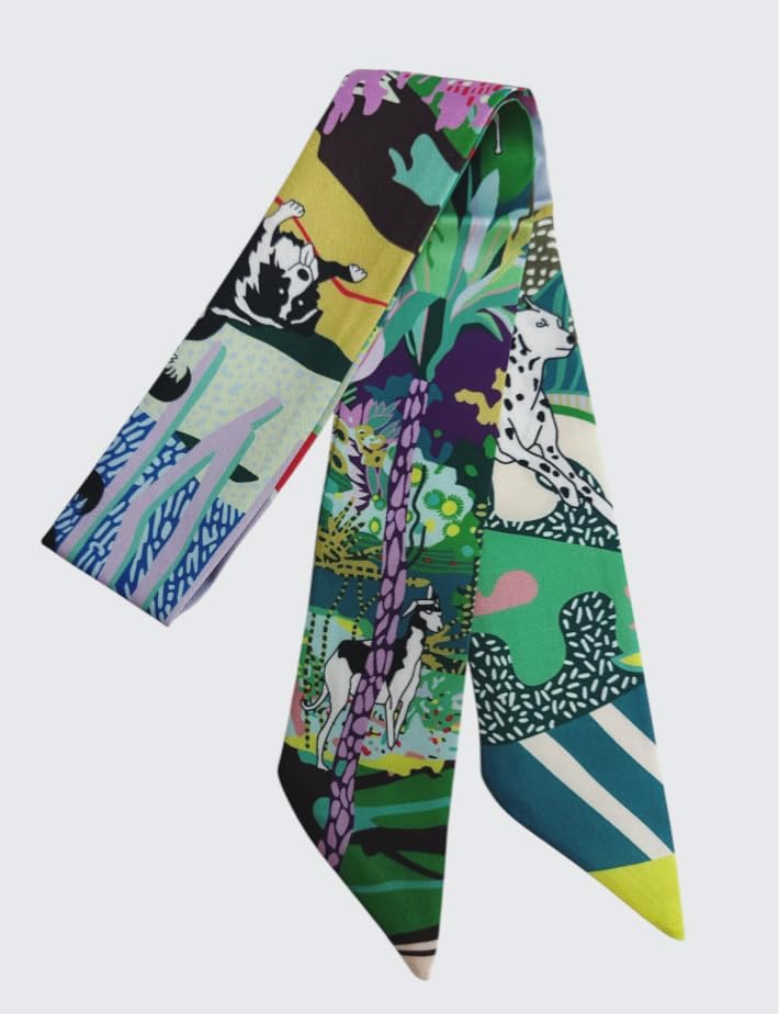 Elegant skinny Scarves for Women Holiday Gift Idea for Her Luxury Silky Ribbon for Purse Handle, Hair&Neck Fashion Accessory - Image 3