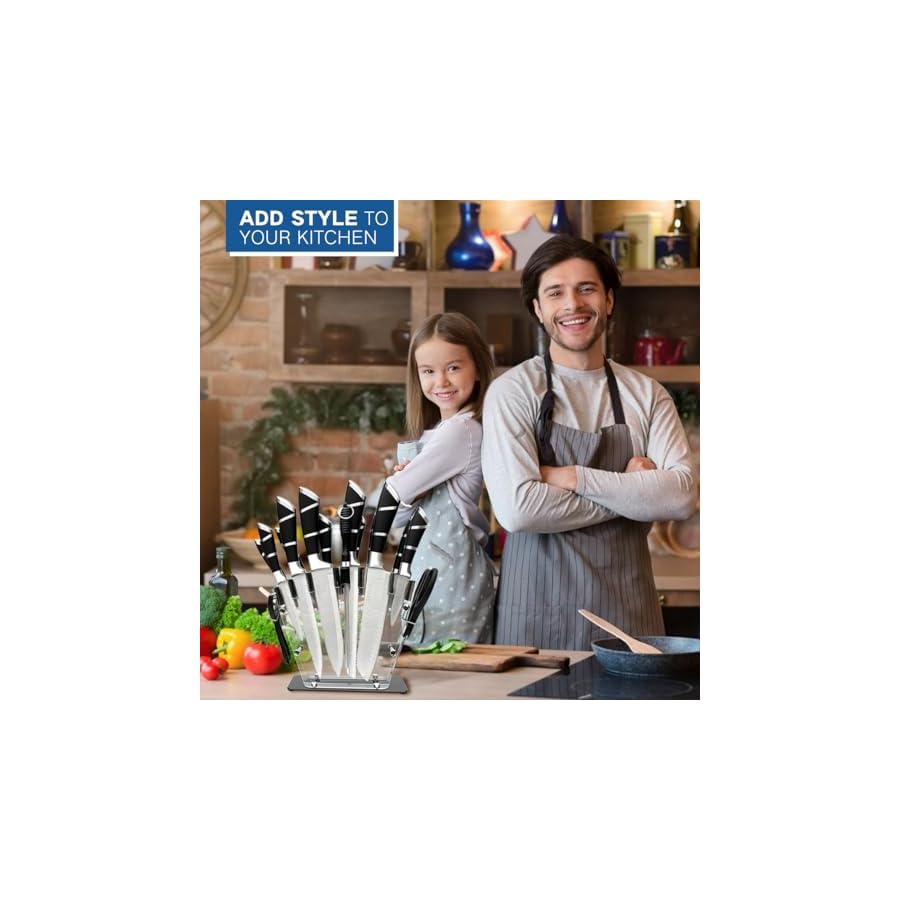 16-Pieces-Knife-Sets-for-Kitchen-with-Block-Japanese-Stainless-Steel-Kitchen-Knife-Set-Sharp-Knife-Block-Set-with-Non-slip-Ergonomic-HandleChef-Knife-Set-Black326 COOSNUG 16 Pieces Knife Sets for Kitchen with Block Japanese Stainless Steel Kitchen Knife Set, Sharp Knife Block Set with Non-slip Ergonomic Handle,Chef Knife Set (Black326)