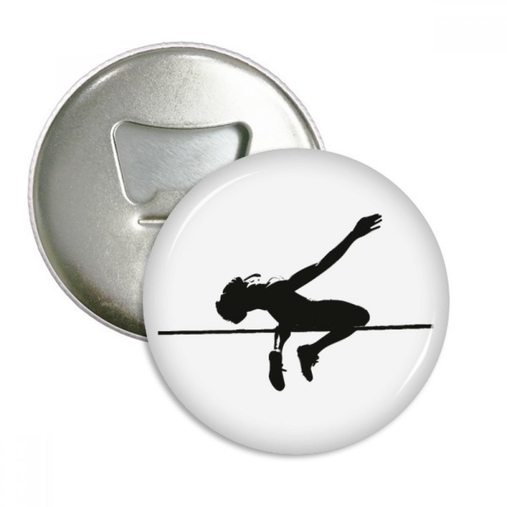 Éducation physique saut en hauteur bouteille ronde opener aimants réfrigérateur badge