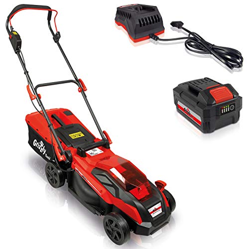 Akku Rasenmäher ARM 2040, 33 cm Schnittbreite, 5-fache Höhenverstellung, Inkl. 20 V Akku 4.0 Ah, Schnellladegerät