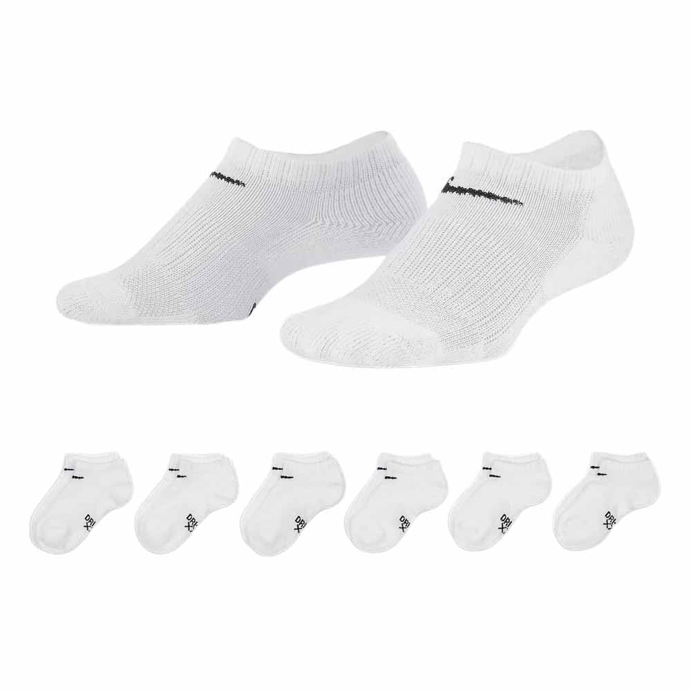 Nike Unisex Kids White Kids Rn0017 No Show Socks 6 Pairs Eu 23 1/2-27, One Size