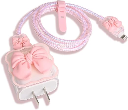 SKYCELL Charger Case Cover with Full Cable Protector 3D Cute Pattern Compatible for iPhone Charger Only 18W &amp; 20W iPhone 1...