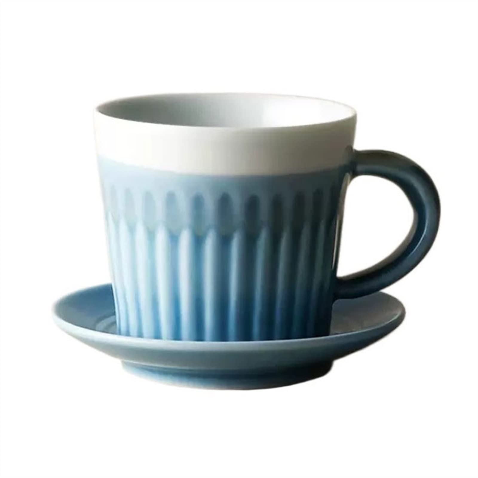 Taza de café Simple de cerámica con platillo, Taza Retro Hecha a Mano, Taza de té de la Tarde for el hogar, Taza de Pareja, Taza de Agua de Oficina (Color : B)