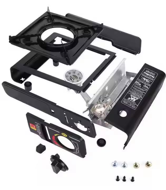 Image of 2-in-1 Camping Gas Stove - Dual Fuel Portable Stove with Carrying Case, Butane & Propane Compatible, Outdoor Gas Burner for Camping, Backpacking, Hiking & Emergency Use