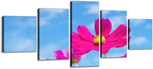 Amazon コスモス 秋桜 花 秋 植物 空 青空 赤 風景 ピンク 自然 背景 雲 ブルースカイ Sky 秋空 初秋 キク科 白い雲 キャンバスアート アートボード 壁掛け装飾 おしゃれ 部屋飾り インテリアパネル 絵画 ポスター 木枠付きの完成品 ウォールステッカー オンライン通販