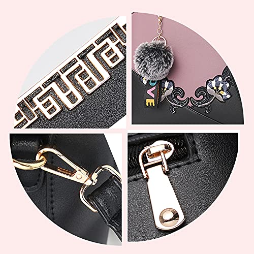 Image of ELDA Purses and Handbags for Women Embroidery Top Handle Satchel Fashion Ladies Shoulder Bag Tote Purse Messenger Bags | Embroidery