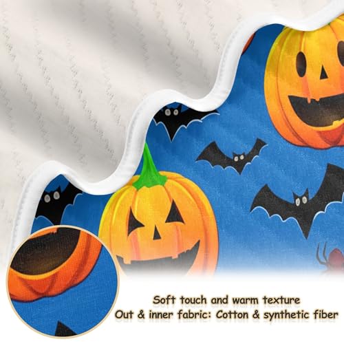 Burbuja Pumpkins with Facial Expressions Baby Blanket for Boys Girls, Nursery Soft Warm Swaddling Receiving Baby Blankets, 30x40 in Toddler Blanket2