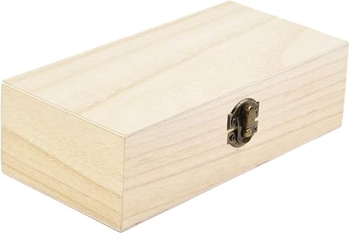 Miniatura 3 de Cajas de almacenamiento rectangulares de madera, caja de madera retro, caja de regalo abatible, cajas de regalo de madera rústica, para aficiones de