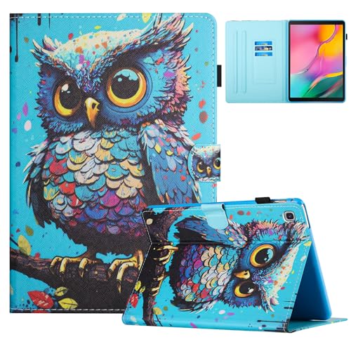 TEDTIKJT Funda para Samsung Galaxy Tab S2 9.7 2015 (SM T810/T815) Carcasa PU Cuero Flip Protectora Cover Samsung Galaxy Tab S2 con Stand Función Lindo Animal Pintado Tabletas Funda, Búho