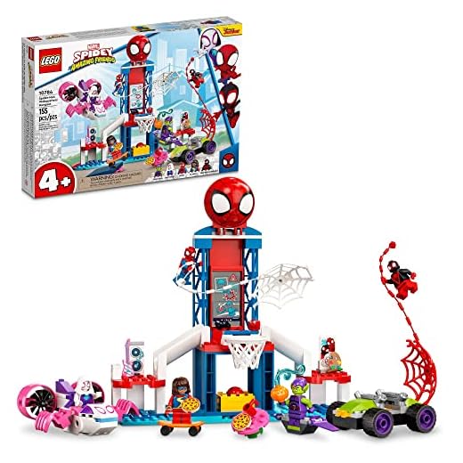 LEGO Marvel Spider-Man Webquarters Hangout, 10784Spidey and His Amazing Friends Series, Toys for Kids, Boys and Girls Age 4 Plus with Miles Morales & Green Goblin