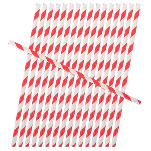 Pitillos de Papel Rojo a Rayas 100 Piezas miniatura 1