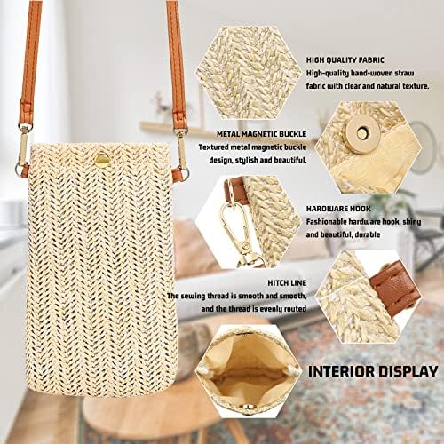 straw crossbody bag 1 piece summer beach bag all matching woven