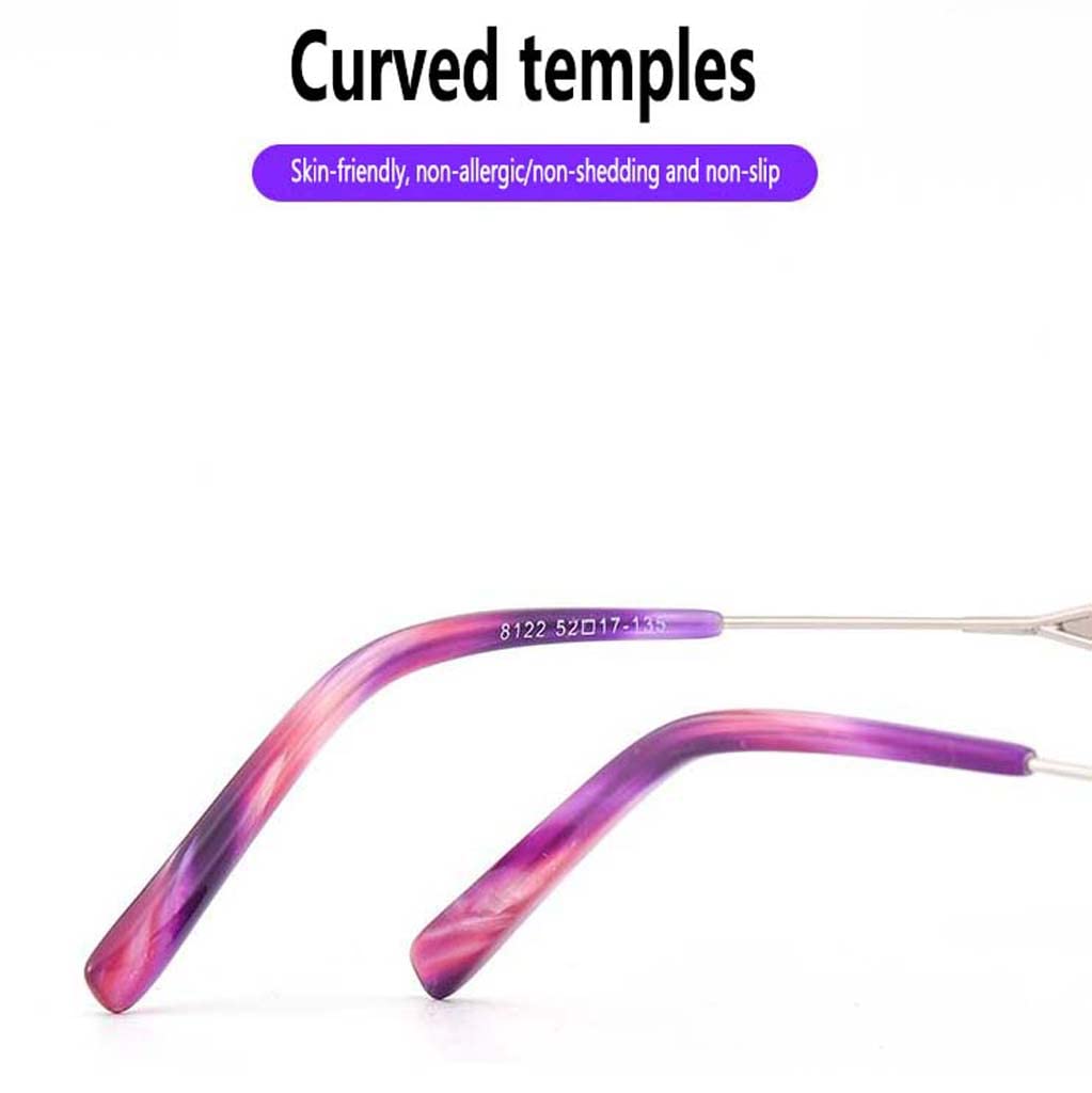 WZX Gafas de Lectura antifatiga ultraligeras, Gafas de Lectura antiazules multienfoque para Mujer, Gafas de Ordenador, Gafas antipresbicia para Ancianos sin Marco para Mujer