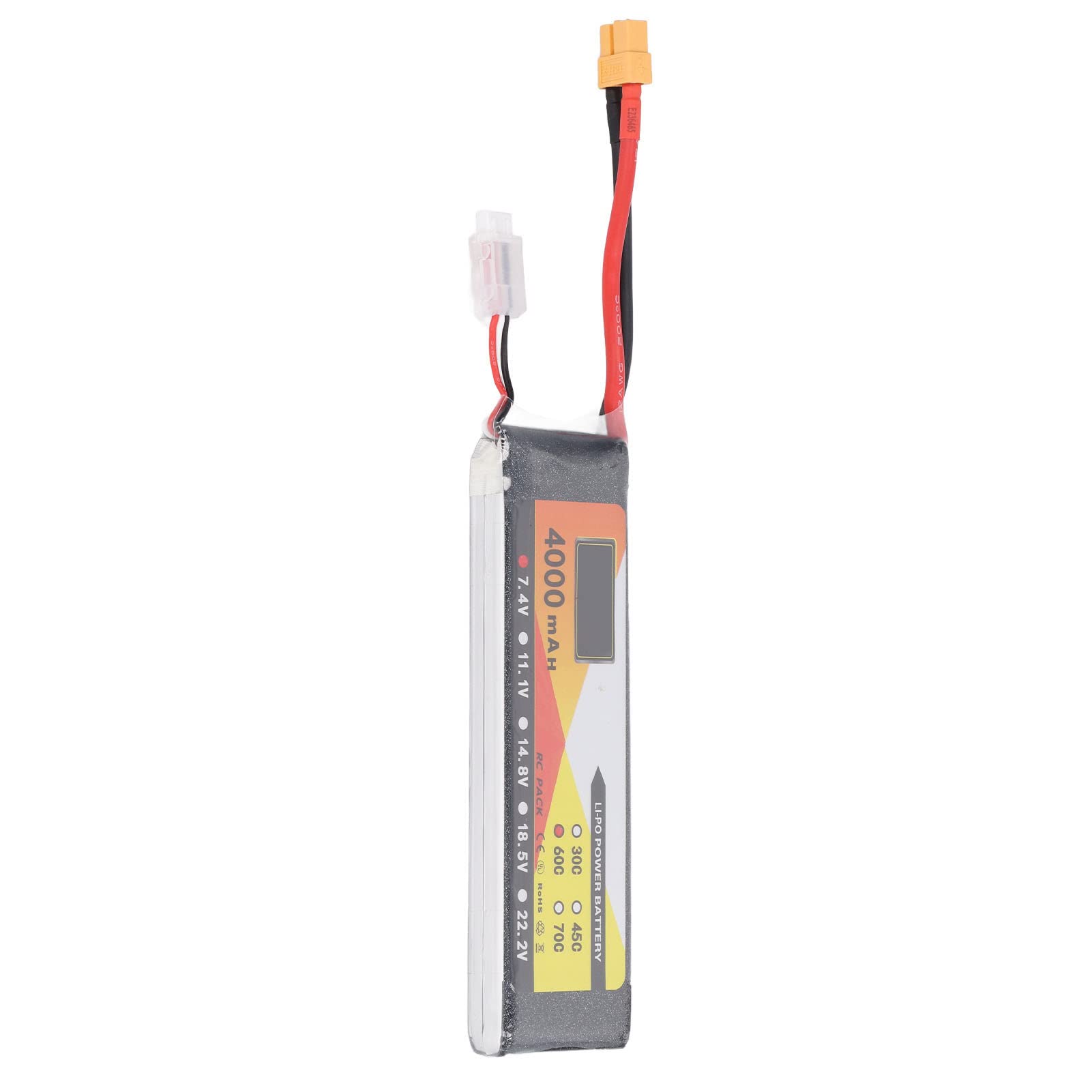 Batteria RC Lipo 7.4V 4000mAh 60C Velocità di Scarica per Veicoli Telecomandati Connettore XT60