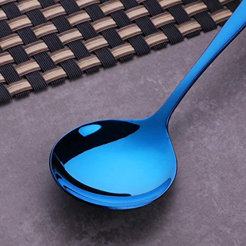 SBOMHS Esslöffel Edelstahl 18/10 Bunt Suppenlöffel 8-stück Groß Müslilöffel Dessertlöffel länge 17,5 cm Breit 4… – Ansicht 5
