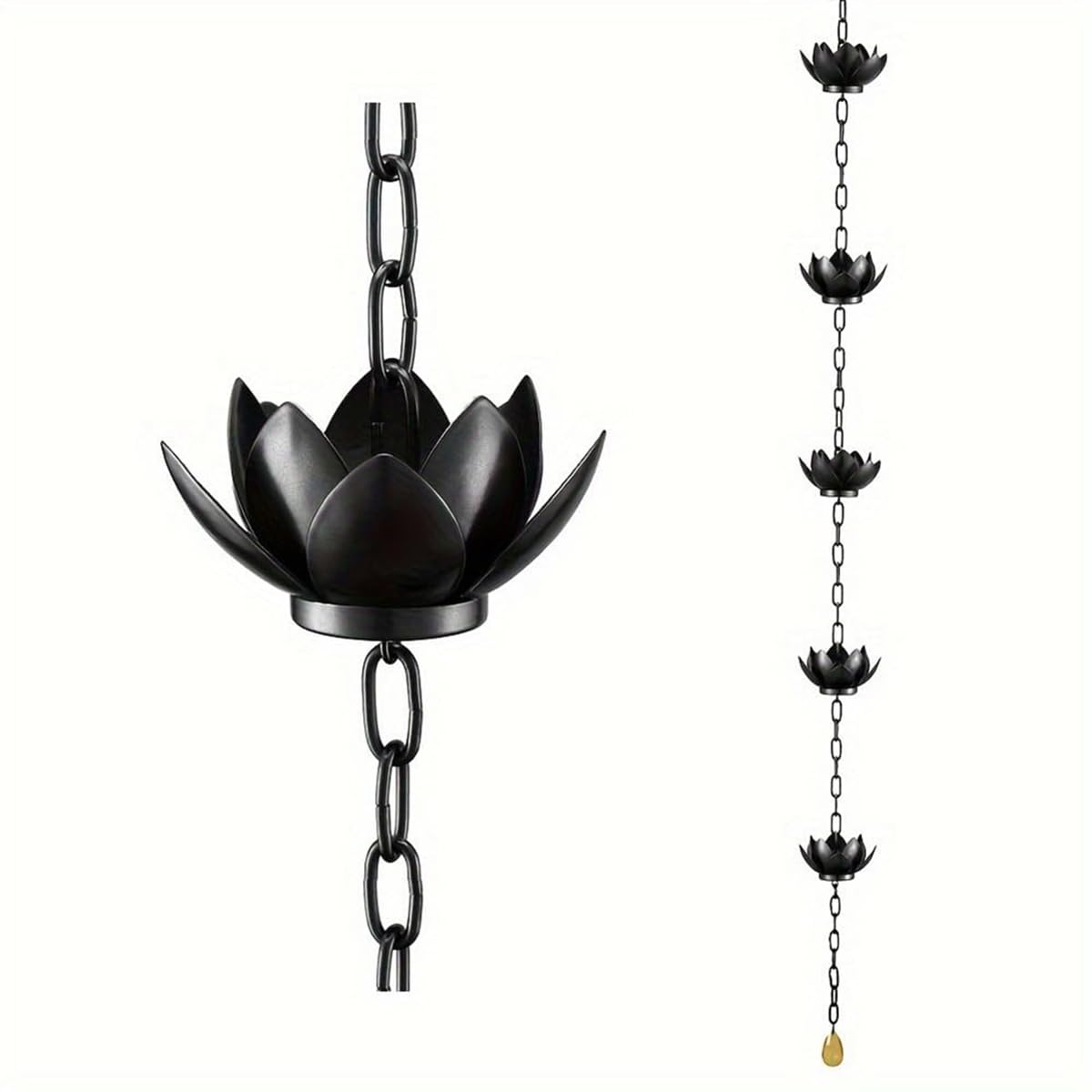 Amazon.co.jp: レインチェーン 鎖樋 くさりとい 雨樋 蓮 花 側溝用雨鎖