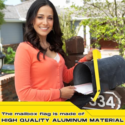 Image of Yaocom 2 Sets Mailbox Alert Flag for Delivered Extra Long Mail Mailbox Delivery Notification Alert Signal Flag Replacement 16.4 Inch Aluminum Alarm Heavy Duty Accessories for Steel Metal Post-Mount