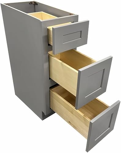 Miniatura 5 de Base de tocador de baño con 3 cajones, color gris claro, cajón de almacenamiento (18 pulgadas de ancho)