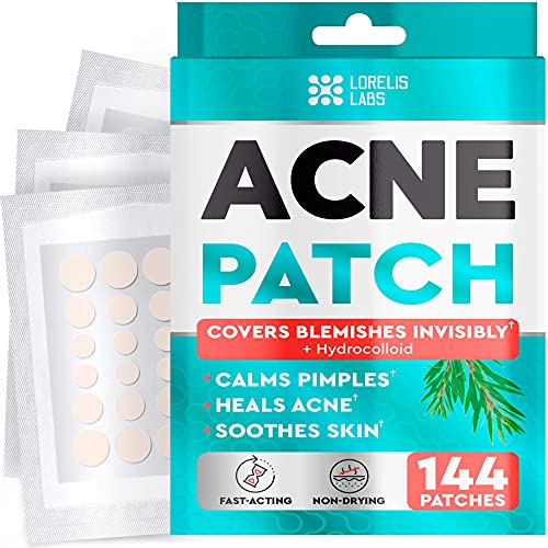 Hydrocolloid Acne Pimple Patches for Face - Fast and Invisible - Pimple Patches, Zit Stickers, Acne Dots for Blemishes, Breakouts, Acne, Whiteheads - 144 Hydrocolloid Patches
