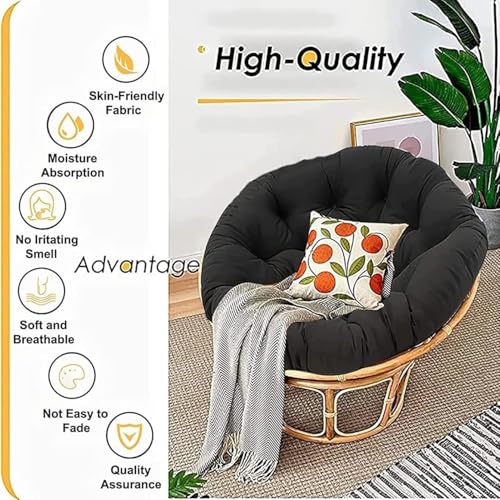 Image of IRA Papasan Tub Chair with Cushion and Stool | Foldable Wooden Accent Chair with Adjustable Backrest | Comfortable Single Seater for Living Room, Bedroom | Stylish Chair with Ottoman (Brown)