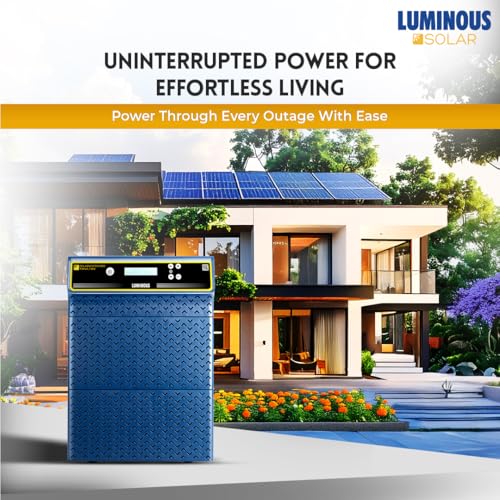 Image of Luminous Single Phase Off-Grid Pure Sine Wave Solar Inverter, Smart Solar Optimization, Remote Monitoring, Supports up to 3500Wp Panels, LCD Display (Solarverter PRO 3.5kVA, 3 Years Warranty)