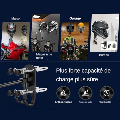 Support casque moto tête de mort WEITING mural pour chapeaux