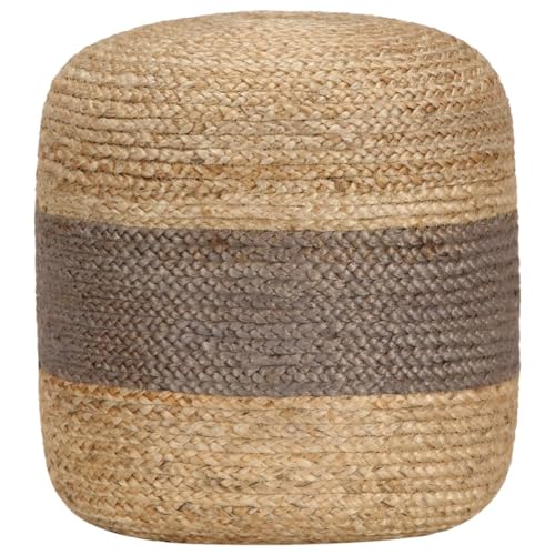 Genérico Puf Hecho a Mano Gris 40x45 cm Yute,wenjingqi-248077