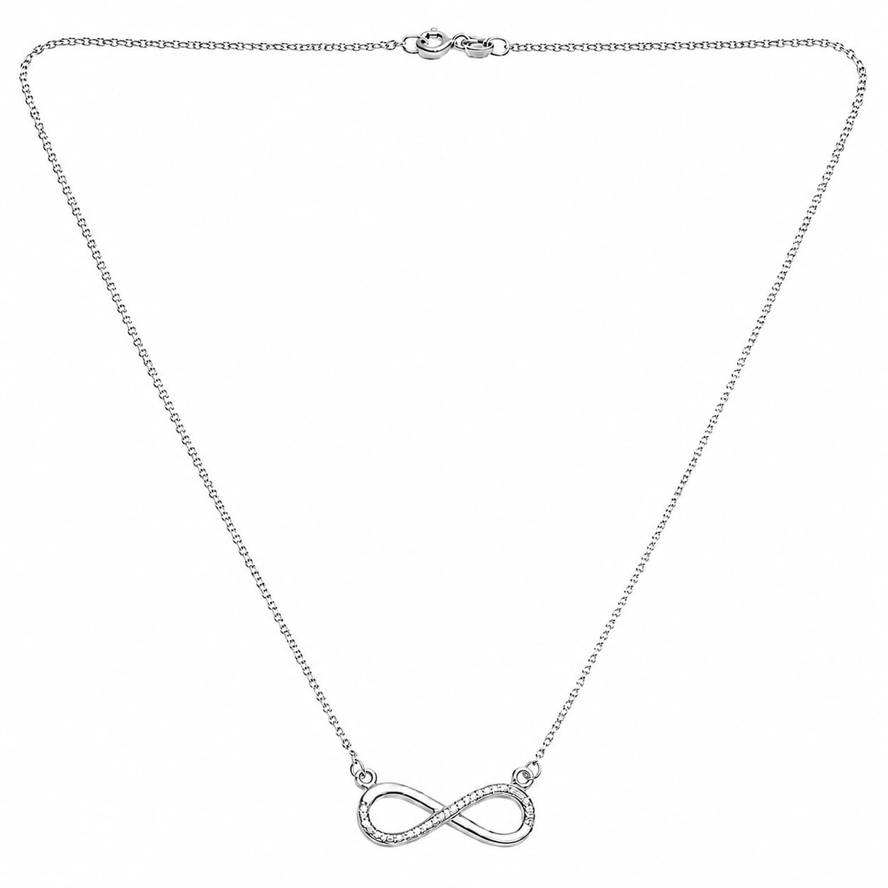 Silver Infinity Pendant Necklace for Women and Girls | Elegant Crystal Infinity Chain Necklace | Stylish Minimalist Daily Wear Jewellery Gift for Her-image-25