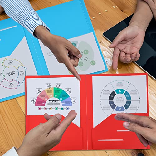 Eoout 24Pcs Folders With Pockets, Plastic Pocket Folders, Two Pocket Folders With Label, 6 Colors, Letter Size, A4 Size, For Office, Teaching, Students And School #TOP6