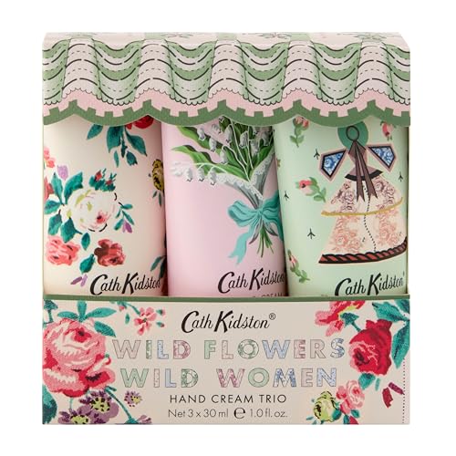 Cath Kidston Hand Cream Trio 3x 30ml, Moisturiser, Three Fragrances, Shea Butter, Glycerin and Essential Oils, Travel Size, Vegan and Cruelty Friendly, Beauty Gift For Her